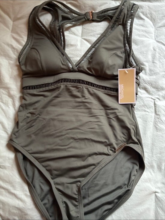 Michael Kors Other - Michael Kors Olive One-Piece Swimsuit with Decorative Trim